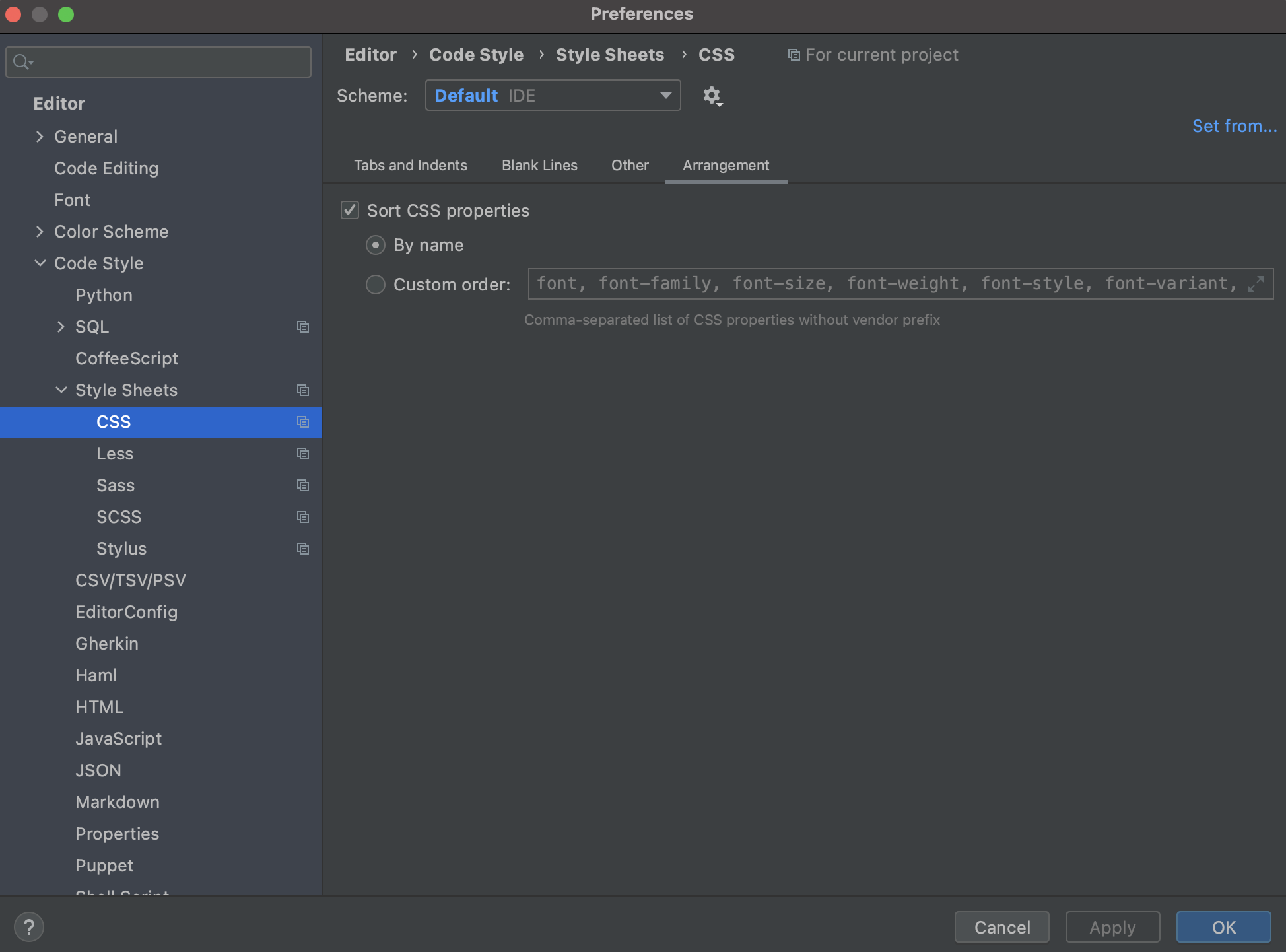 Pycharmでcssのプロパティを自動的で並び替える方法 Sounds So Good